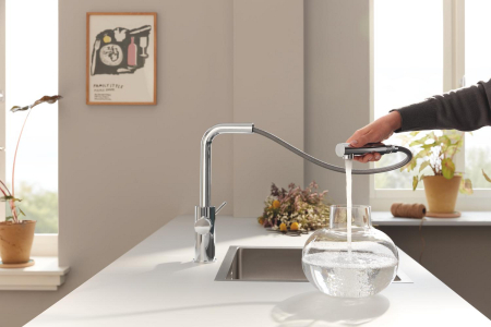 Baterie bucatarie Grohe 30590000, 1 bar, 367 mm, 223 mm, 1 orificii instalare, 2 sprayuri, 180 unghi pivotare, Crom [4]