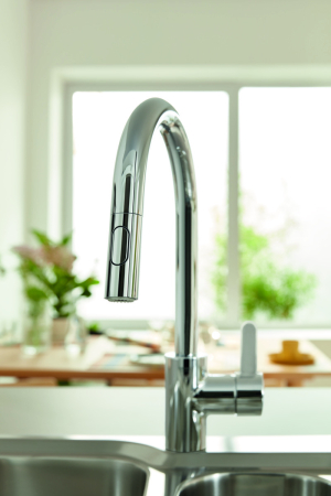 Baterie bucatarie Grohe 30612000, 1 bar, 381 mm, 223 mm, 1 orificii instalare, 2 sprayuri, 180 unghi pivotare, Crom [2]