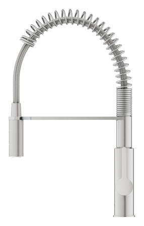 Baterie bucatarie Grohe 30614DC0, Via Cosmo, inalta, tip C, dus, 2 functii, mat, otel satinat [1]