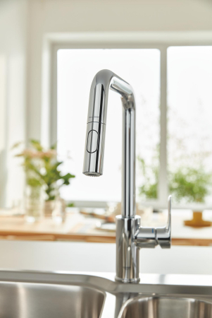 Baterie bucatarie Grohe 30619000, 1 bar, 362 mm, 221 mm, 1 orificii instalare, 2 sprayuri, 180 unghi pivotare, Crom [2]