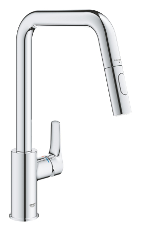 Baterii bucatarie - Baterie bucatarie Grohe 30619000, 1 bar, 362 mm, 221 mm, 1 orificii instalare, 2 sprayuri, 180 unghi pivotare, Crom