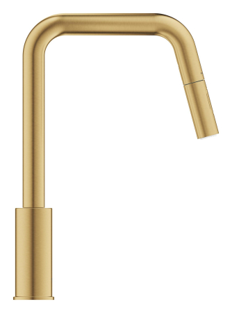 Baterie bucatarie Grohe 30619GN0, EuroSmart, inalta, tip U, dus, 2 functii, mat, auriu [3]