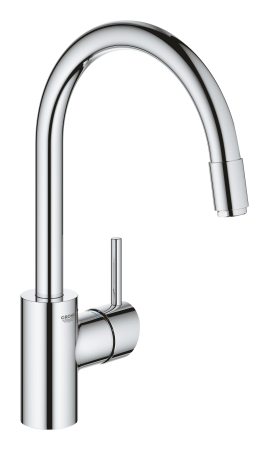 Baie - Baterie bucatarie Grohe 31212003, Concetto, tip comanda monocomanda, forma pipa tip c, marime inalta, crom