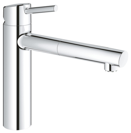 Baie - Baterie bucatarie Grohe 31214001, Concetto, tip comanda monocomanda, forma pipa tip l, marime medie, crom