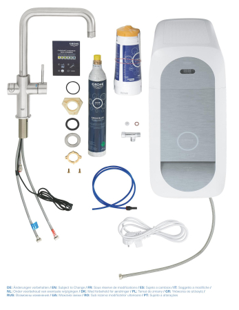 Baterie bucatarie Grohe 31456DC1, Blue Home, inalta, tip U, filtrare, CO2, racire, mat, otel satinat [1]