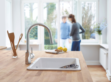 Baterie bucatarie Grohe 31483002, 1 bar, 381 mm, 223 mm, 1 orificii instalare, 2 sprayuri, 360 unghi pivotare, Crom [1]