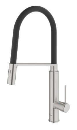 Baterie bucatarie Grohe 31491DC0, Concetto, inalta, tip C, dus profesional, mat, otel satinat [1]