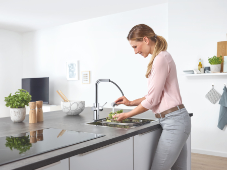 Baterie bucatarie Grohe 31539000, 1 bar, 378 mm, 221 mm, 1 orificii instalare, 3 sprayuri, 150 unghi pivotare, Crom [10]