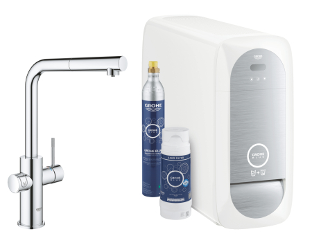 Baterii bucatarie - Baterie bucatarie Grohe 31539000, 1 bar, 378 mm, 221 mm, 1 orificii instalare, 3 sprayuri, 150 unghi pivotare, Crom