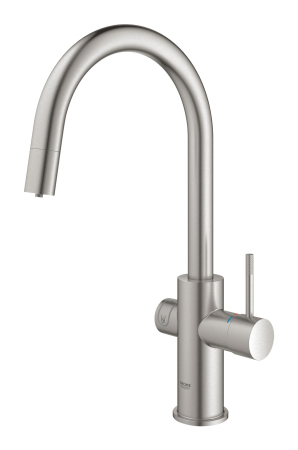 Baterie bucatarie Grohe 31541DC0, Blue Home, inalta, tip C, dus extractabil, filtrare, CO2, racire, mat, otel satinat [2]