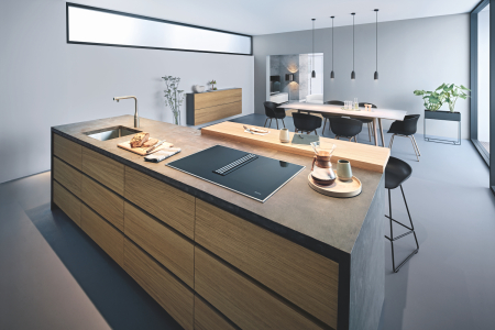 Baterie bucatarie Grohe 31615DC0, Essence Smartcontrol, inalta, tip L, dus extractabil, 2 functii, mat, otel satinat [8]
