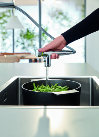 Baterie bucatarie Grohe 31888000, 1 bar, 376 mm, 200 mm, 1 orificii instalare, 2 sprayuri, 180 unghi pivotare, Crom [8]