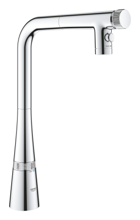 Baterii bucatarie - Baterie bucatarie Grohe 31888000, 1 bar, 376 mm, 200 mm, 1 orificii instalare, 2 sprayuri, 180 unghi pivotare, Crom