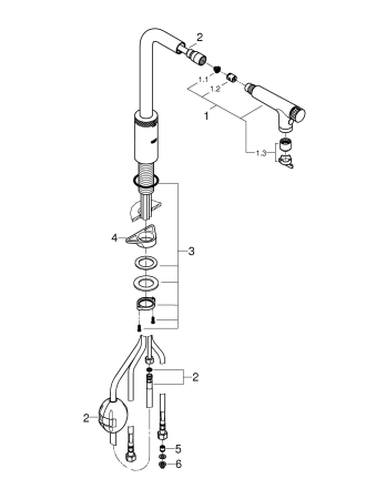 Baterie bucatarie Grohe 31889000, 0.8 bar, 373 mm, 201 mm, 1 orificii instalare, 2 sprayuri, 120 unghi pivotare, Crom [12]