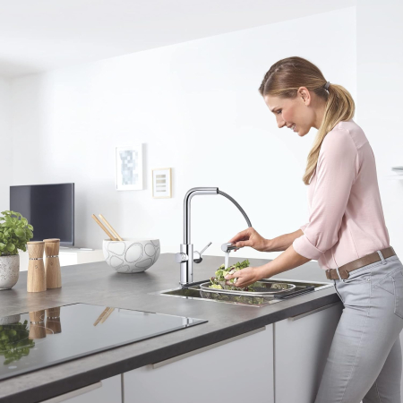 Baterie bucatarie Grohe 31927001, 1 bar, 378 mm, 221 mm, 1 orificii instalare, 3 sprayuri, 180 unghi pivotare, Crom [2]