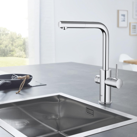 Baterie bucatarie Grohe 31927001, 1 bar, 378 mm, 221 mm, 1 orificii instalare, 3 sprayuri, 180 unghi pivotare, Crom [1]