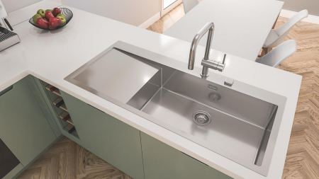 Baterie bucatarie Grohe 32322DC2, Minta, inalta, tip U, dus extractabil, mat, otel satinat [4]