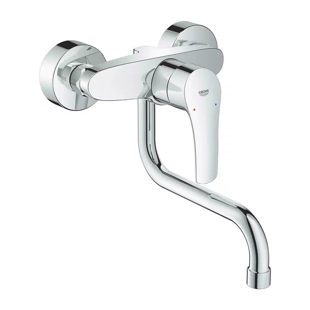 Baterii bucatarie - Baterie bucatarie Grohe Eurosmart New crom cu montare pe perete