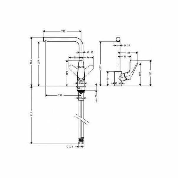Baterie bucatarie Hansgrohe Focus 280 crom lucios [1]