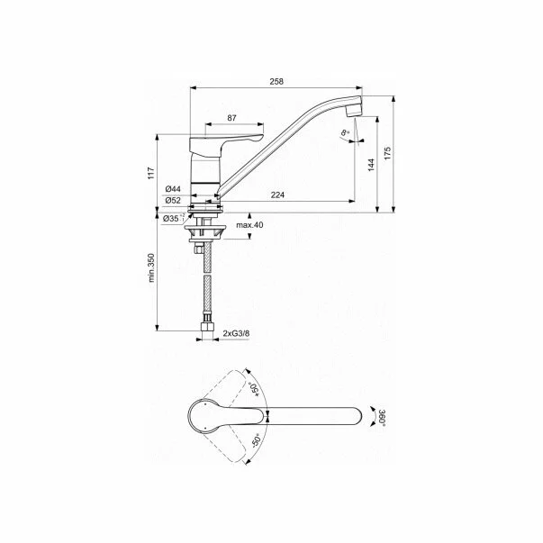 Baterie bucatarie Ideal Standard Alpha monocomanda [1]