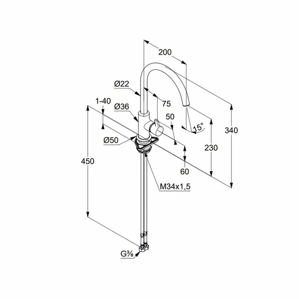 Baterie bucatarie Kludi Bingo Star XS monocomanda negru mat [1]