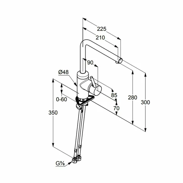 Baterie bucatarie Kludi L-ine negru mat monocomanda [1]