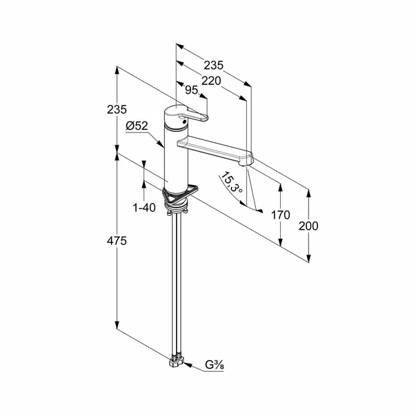 Baterie bucatarie Kludi M2 crom monocomanda [1]