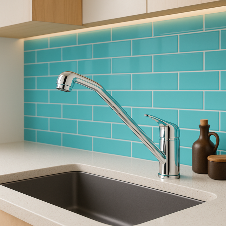 Baterie bucatarie Remer Rubinetterie Kitchen K40, monocomanda, finisaj cromat, pipa inalta 45grade, alama sanitara [1]