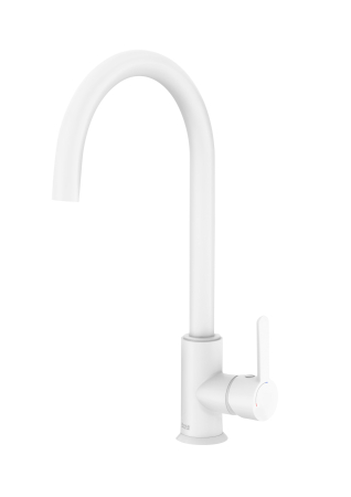 Baterii bucatarie - Baterie bucatarie Roca A5A7409B00, 0.8 bar, 394 mm, 237 mm, 1 orificii instalare, 1 sprayuri, 180 unghi pivotare, Alb