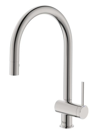 Baie - Baterie bucatarie Roca A5A811FSM0, ONA, tip comanda monocomanda, forma pipa tip c, marime inalta, otel satinat