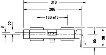 Baterie cada Duravit MH5230000010, Manhattan, montaj pe perete, tip incastrare aparent, tip comanda monocomanda, crom [3]