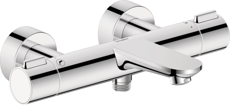 Baie - Baterie cada Duravit WA5220000010, Wave, montaj pe perete, tip incastrare aparent, tip comanda dubla comanda, crom