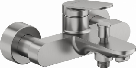 Baie - Baterie cada Duravit WA5230000070, Wave, montaj pe perete, tip incastrare aparent, tip comanda monocomanda, otel satinat