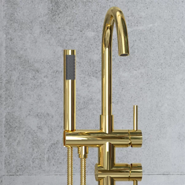 Baterie cada - dus freestanding Besco Illusion auriu lucios [1]