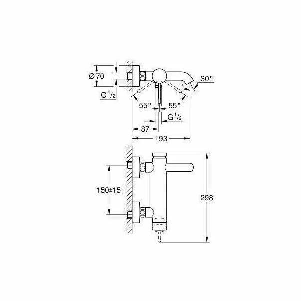 Baterie cada - dus Grohe Essence New monocomanda crom [2]