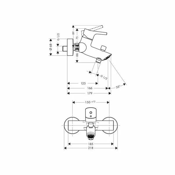Baterie cada - dus Hansgrohe Talis S crom lucios [1]