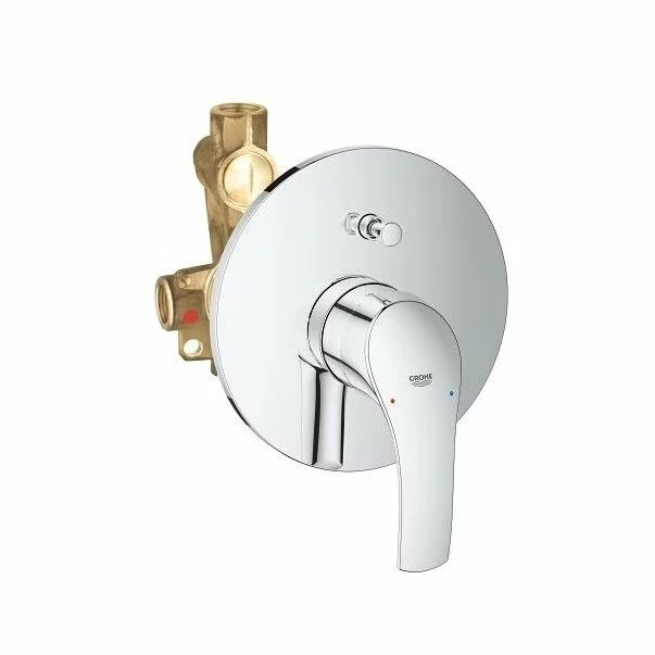 Baterii cada si dus - Baterie cada - dus incastrata Grohe Eurosmart New crom cu corp incastrat