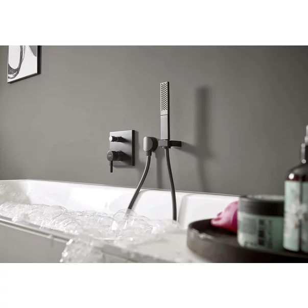 Baterie cada - dus incastrata Hansgrohe Finoris negru monocomanda [1]
