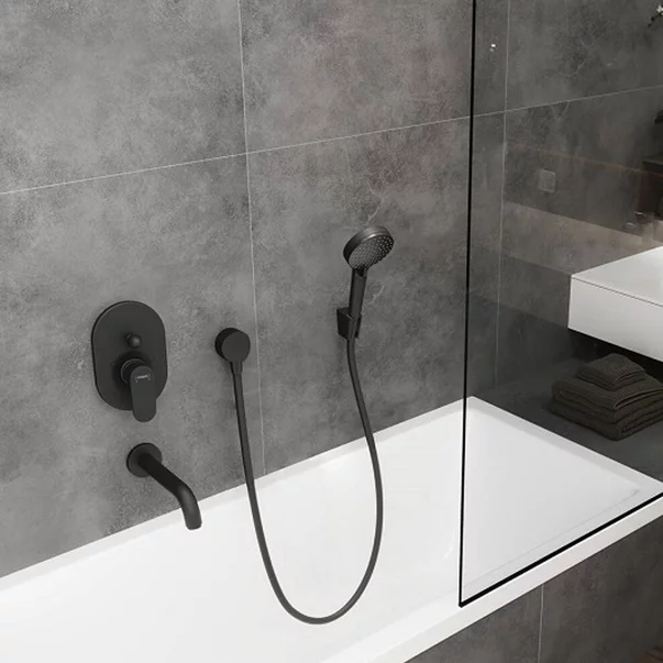 Baterie cada-dus incastrata Hansgrohe Vernis Blend negru mat fara corp incastrat [1]