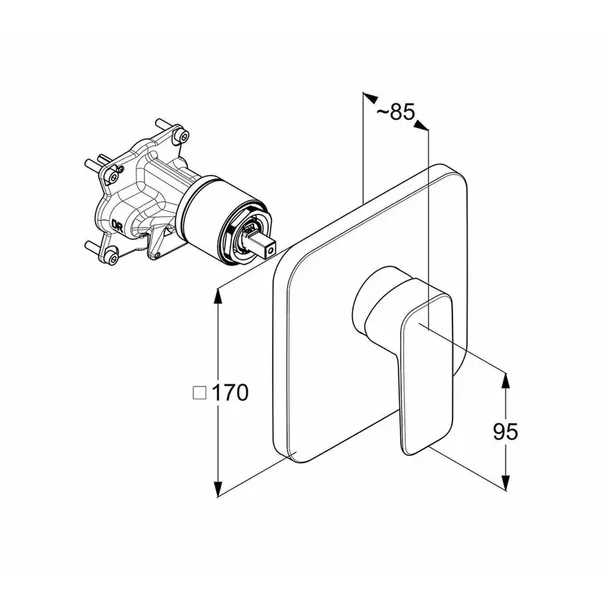 Baterie cada-dus incastrata Kludi Pure&Style negru mat fara corp ingropat [1]