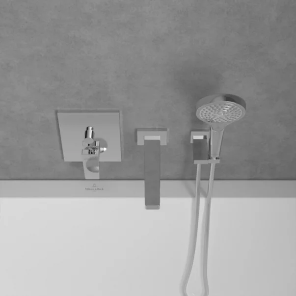 Baterie cada-dus incastrata Villeroy&Boch Architectura Square crom lucios fara corp ingropat [3]