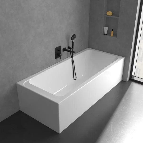Baterie cada-dus incastrata Villeroy&Boch Architectura Square negru mat fara corp ingropat [2]