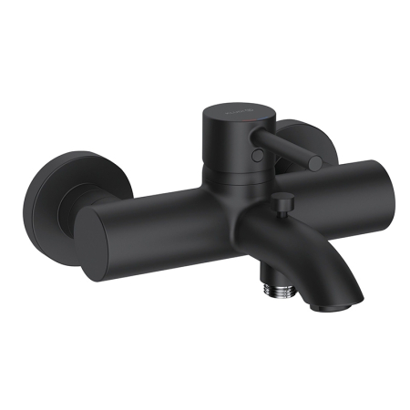 Baterii cada si dus - Baterie cada - dus, Kludi, Bozz, pe perete, negru mat