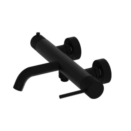 Baterii cada si dus - Baterie cadă-duș LaVita, Verdi, monocomandă cu montaj pe perete, negru mat