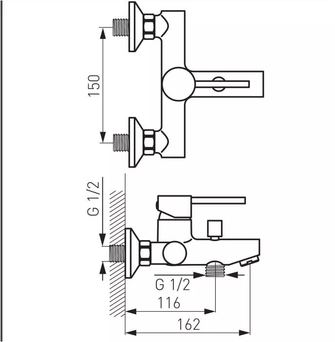 Baterie cada FDesign Flusso, aparenta, diverter, lucios, auriu, FD1-FLS-1-55 [1]