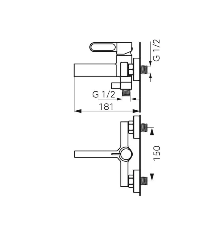 Baterie cada FDesign Zaffiro, aparenta, diverter, set dus, mat, negru, FD1-ZFR-1-22 [2]