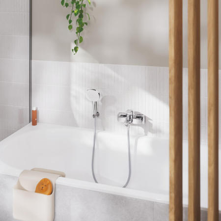 Baterie cada Grohe 1018130000, 1 bar, 167 mm, 224 mm, 50 mm, 2 orificii instalare, 1/2 dimensiune racord, Crom [4]