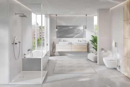 Baterie cada Grohe 1018130000, 1 bar, 167 mm, 224 mm, 50 mm, 2 orificii instalare, 1/2 dimensiune racord, Crom [7]