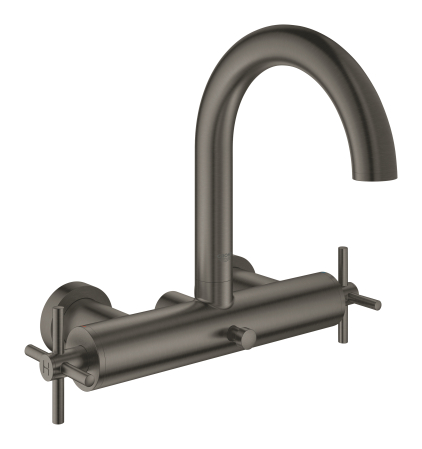 Baie - Baterie cada Grohe 25010al3, Atrio, aparenta, dubla comanda, diverter, mat, grafit