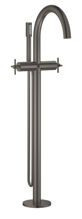 Baie - Baterie cada Grohe 25044AL3, Atrio, 1/2'', pe podea, set dus, necesita valva, mat, grafit